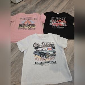 Girls 3 Pack Traveling Shirts 6y